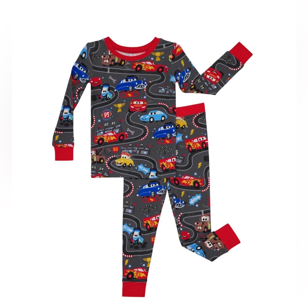 Little Sleepies Disney Cars Piston Cup Bamboo Pajama Set 2 Piece Size 3T NWT